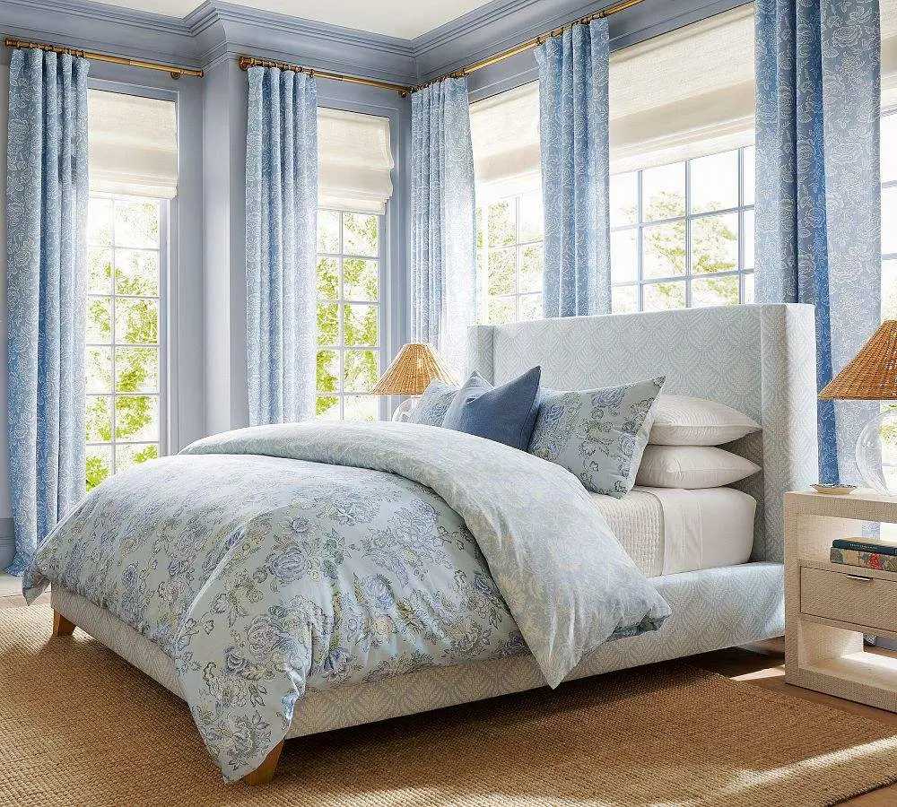 Modern Upholstered Storage Bed with Custom Fabric Options