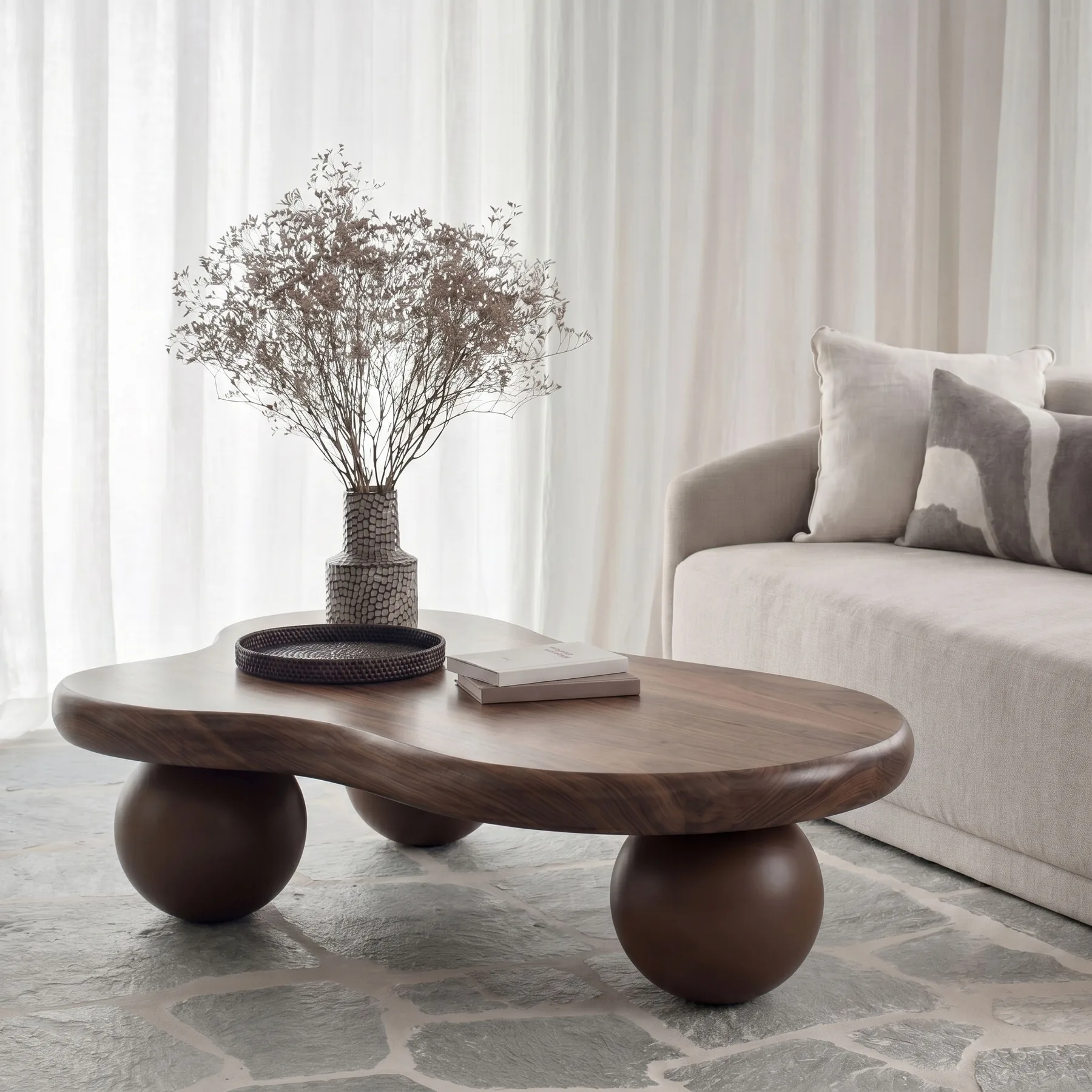 Irregular Cloud Coffee Table with Spherical Legs product view 3