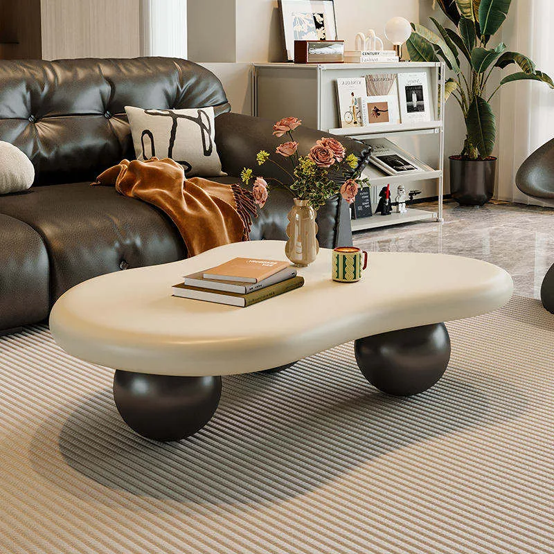 Cream Cloud Coffee Table with Spherical Legs