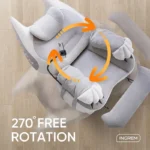 Top view of the recliner with orange arrows showing 270° free rotation