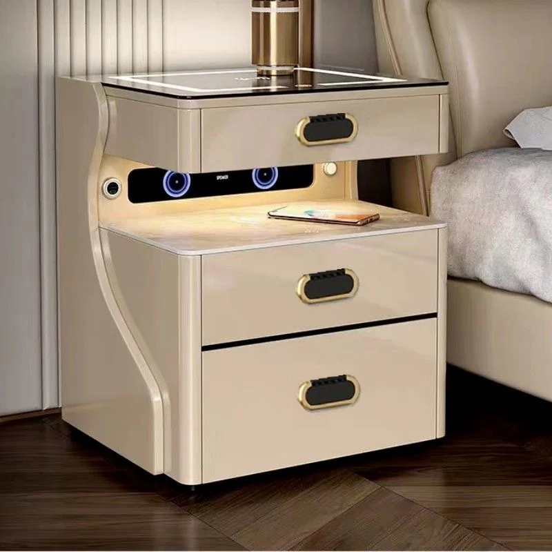 Secure Bluetooth Smart Nightstand with Wireless Charging