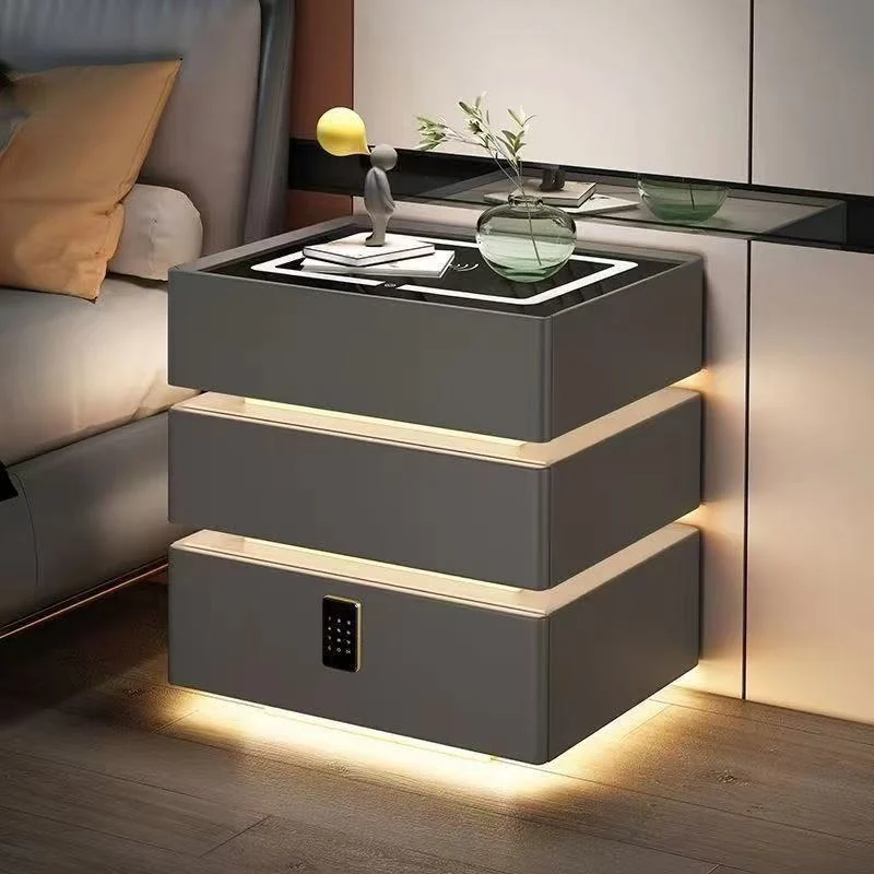 Floating-Style LED Smart Nightstand with Wireless Charging