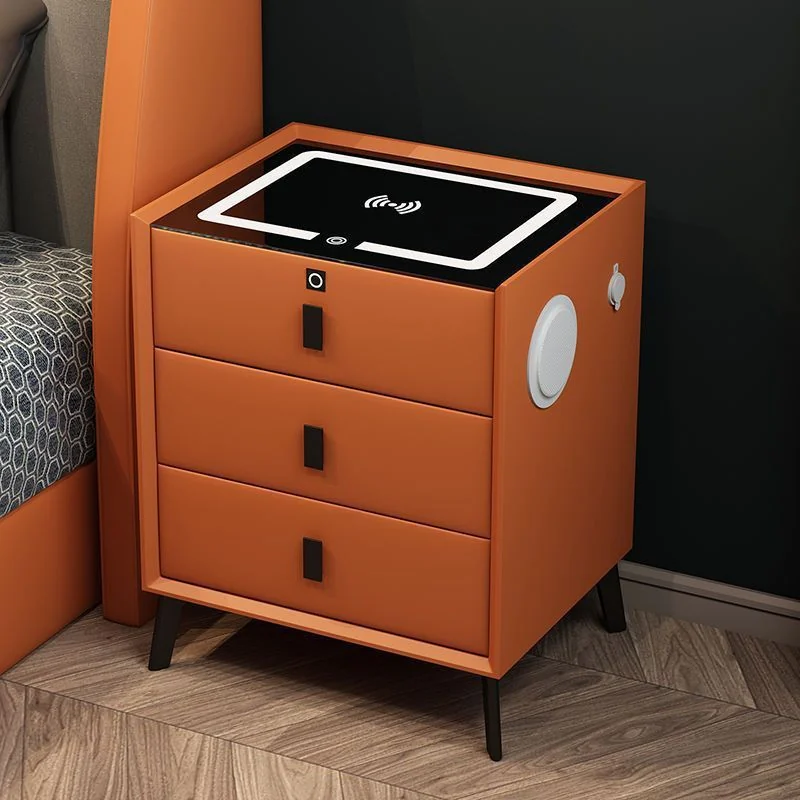 Modern Three-Drawer Smart Nightstand with Audio & Lock
