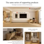 Layout sheet of the same series: TV wall, desk area, wardrobe and vanity zone