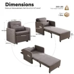 Dimensions: chair 78 × 77 × 87 cm, bed 221 cm long