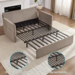 Pull-out bed frame with double steel-tube slats