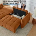 Seat lifted to show the storage space, 32 × 21 × 6 in
