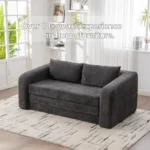Foam loveseat in a bright living room