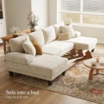 Pulling out the slatted bed frame from under the center seat