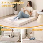 The folding sofa as a lounge chair and as a mattress