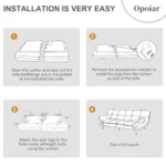 Assembly steps for the futon