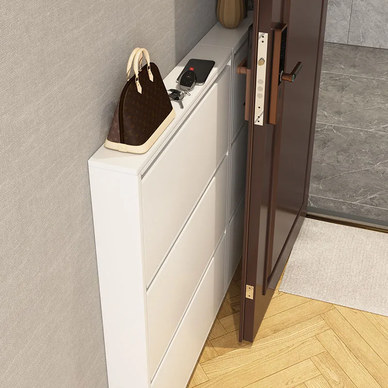 Wall-Mounted Narrow Flip-Drawer Shoe Cabinet