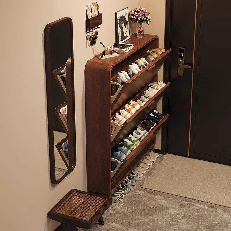 Large-Capacity Wooden Flip-Drawer Shoe Cabinet product view 2