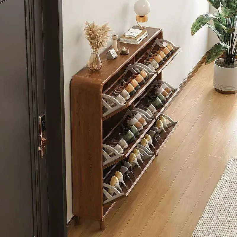 Large-Capacity Wooden Flip-Drawer Shoe Cabinet product view 3