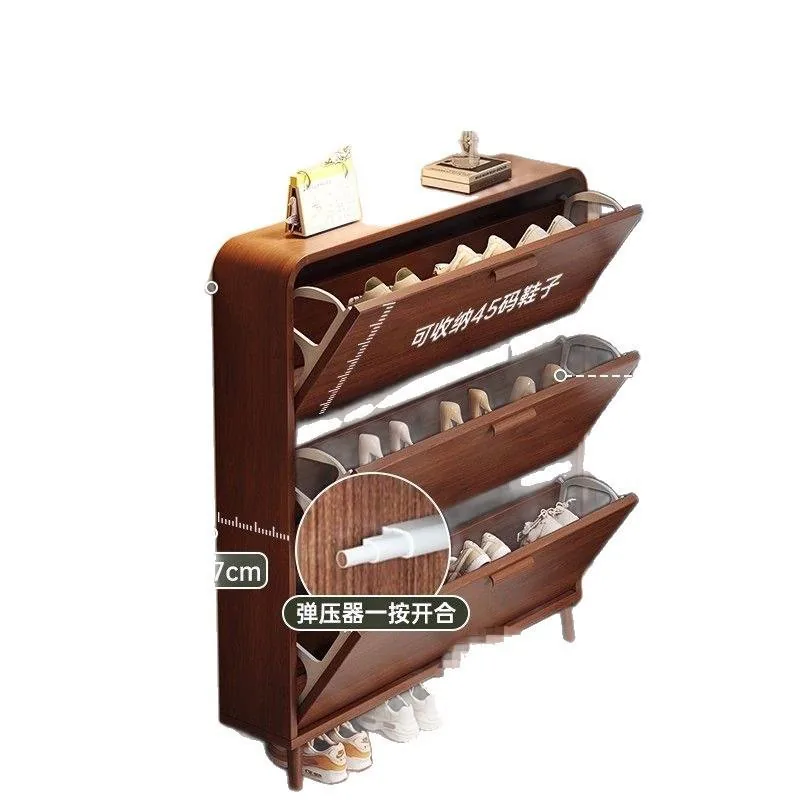 Large-Capacity Wooden Flip-Drawer Shoe Cabinet product view 5