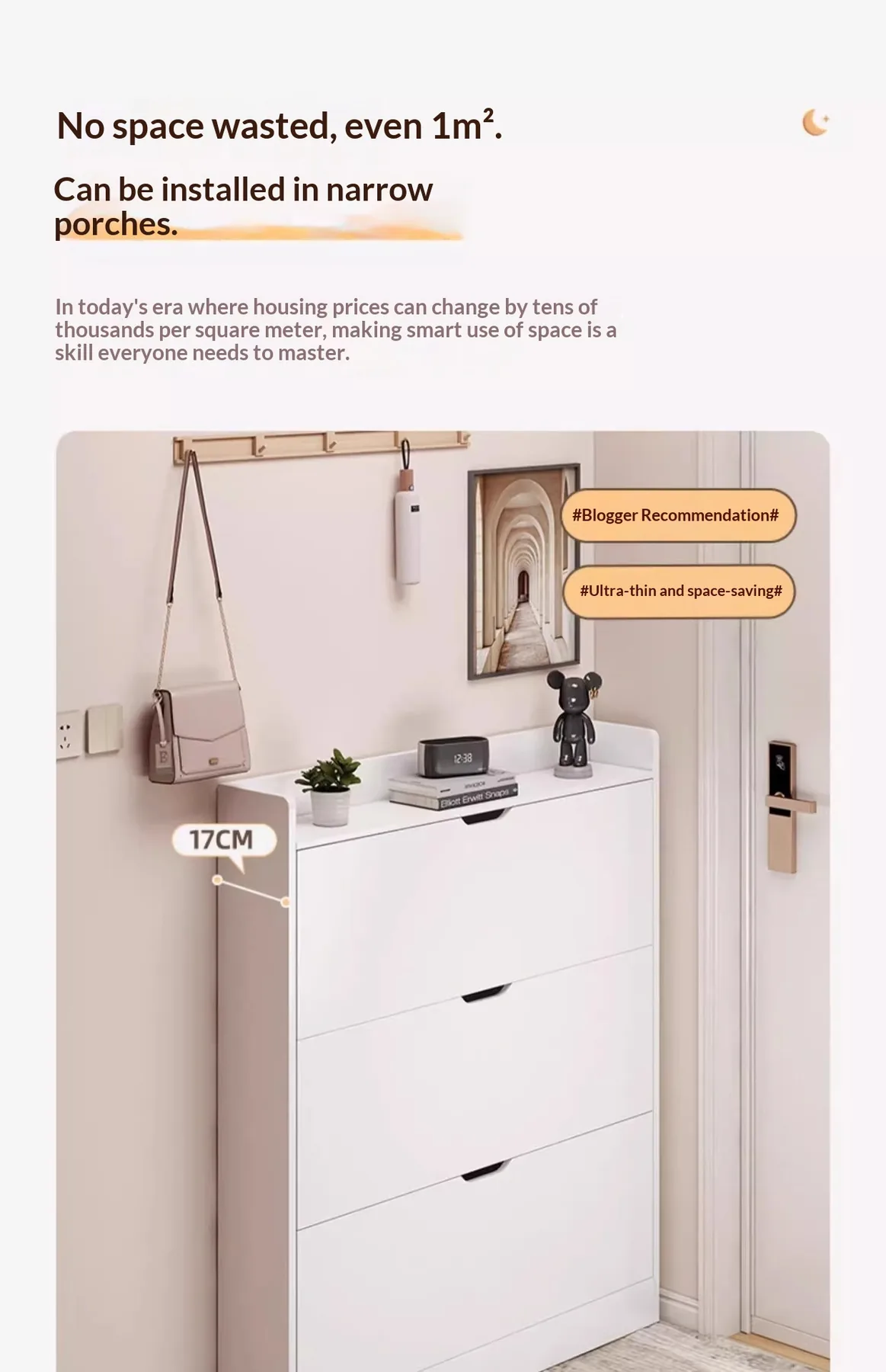 Modern Slim Multi-Tier Flip-Drawer Shoe Cabinet product view 11