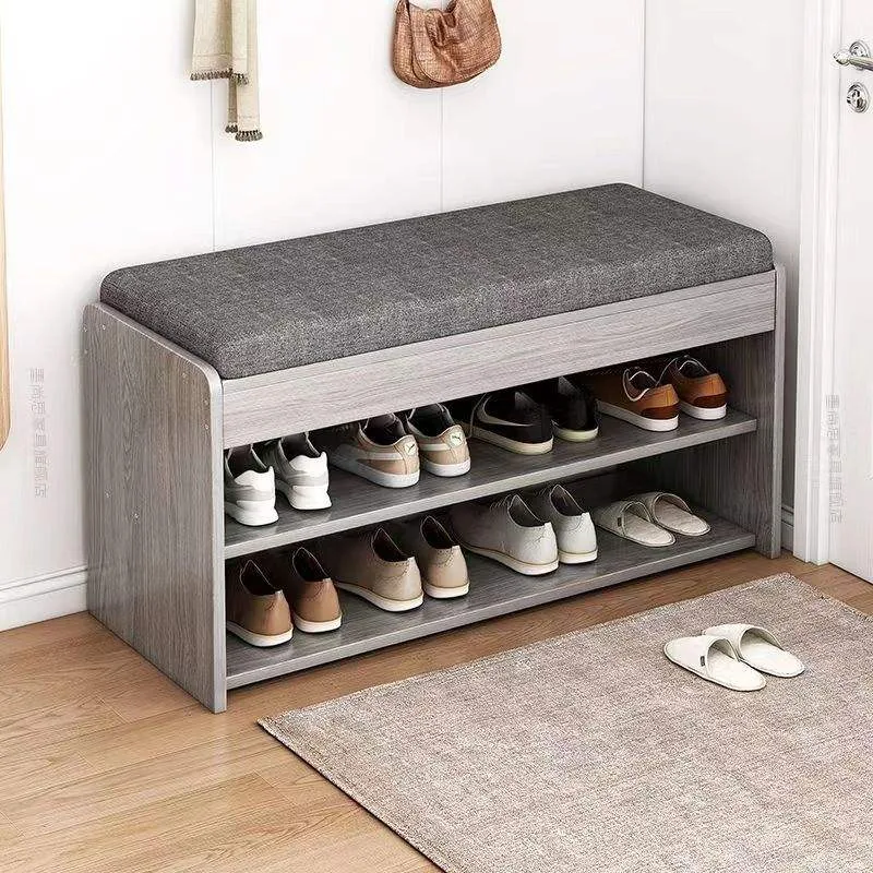 Upholstered Shoe Storage Bench with Flip-Down Door product view 4